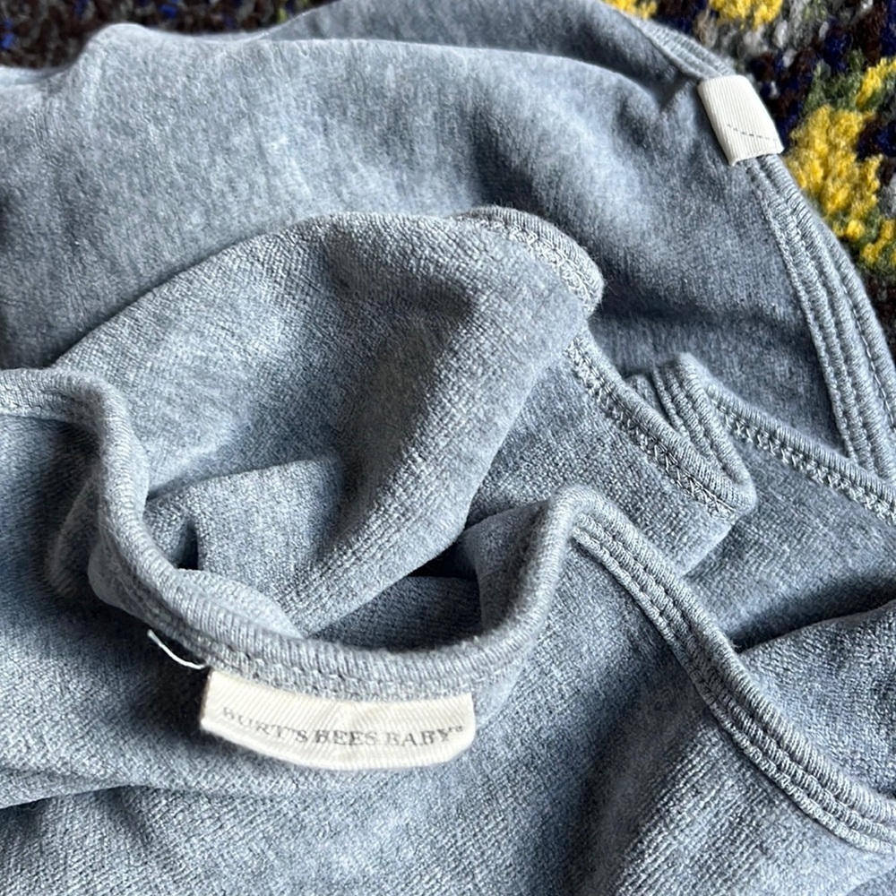 Burt’s Bees Baby Grey Velour Blanket 30” x 40”
